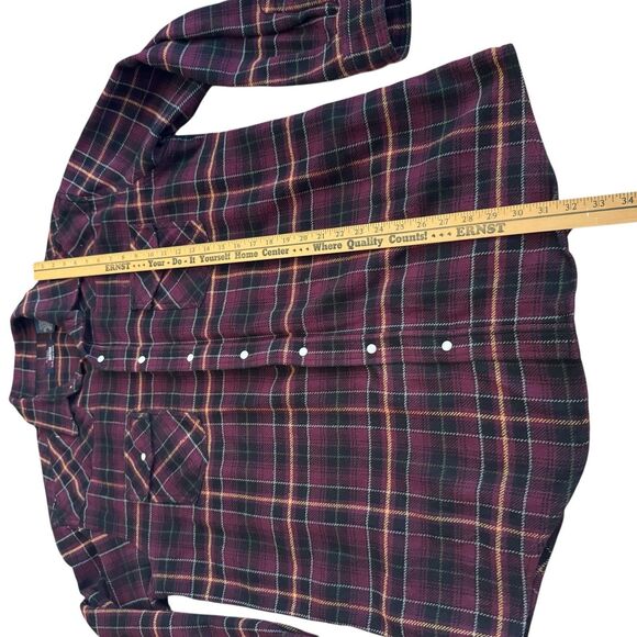 Vintage XL‎ tall Red Green Five Brother Thick Cotton Button Flannel Shirt - USA - Picture 8 of 11